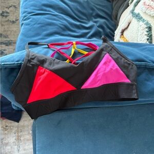 Colorful Strappy Sports Bra